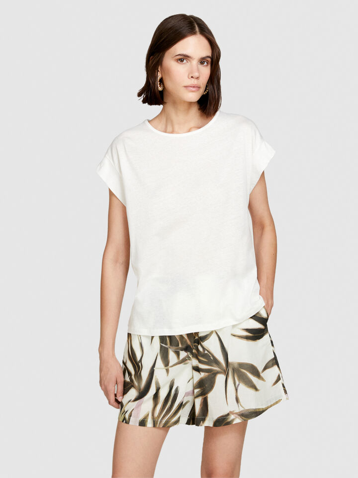 Slub t-shirt - women's short sleeve t-shirts - White | Sisley image number 4